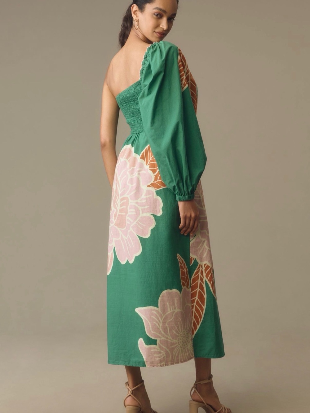 FARM Rio Green One-Shoulder Floral & Leaf Print Dress - Picture 2 of 9